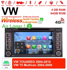 7 inch Android 11.0 4G LTE Car Radio / Multimedia 4GB RAM 64GB ROM For VW TOUAREG 2004-2010,VW T5 Multivan 2004-2009 Built-in Carplay / Android Auto