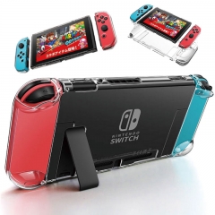 Étui transparent amovible en cristal pour PC pour Nintendo Switch NS Etuis durs, transparents, à fond plat, ultra-minces