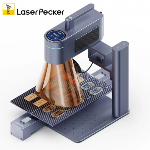 LaserPecker 4 Dual-Lazer Engraver + Slide Extension, extends the laser engraving area to 300 x 160 mm