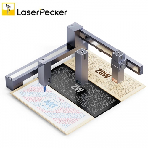 LaserPecker LX1 20W Machine de découpe et gravure Laser 420x400mm + Module Laser infrarouge 2w 1064nm + Module artiste