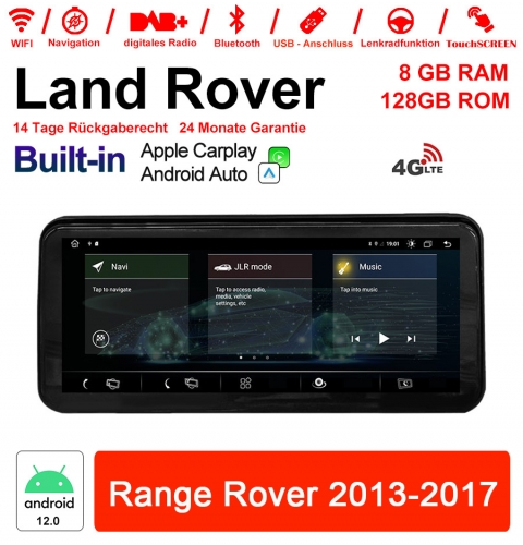 12.3 pouces Qualcomm Snapdragon 668S Android 13.0  Autoradio/ Multimédia 8Go de RAM 128Go de ROM pour Range Rover Sport 2013-2017 CarPlay intégr