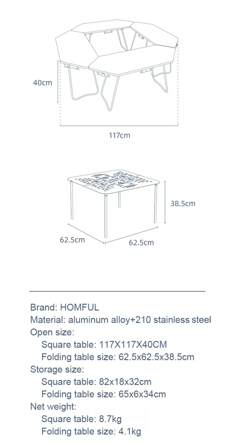 Table portative pliante