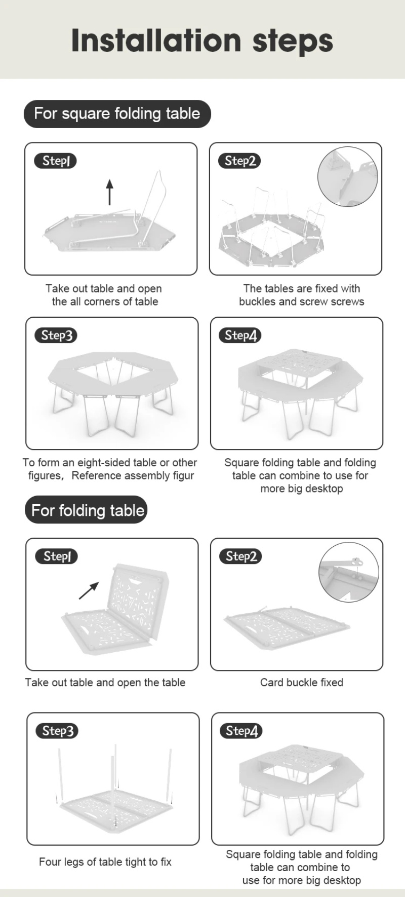 Folding portable table