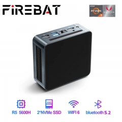 Firebat mn56 mini pc gamer amd ryzen 5 5600h ddr4 nvme ssd windows 11 mini pc wifi 6 bt 5,2