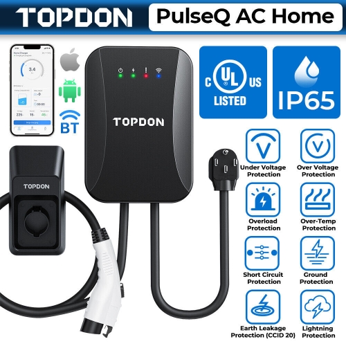 TOPDON PulseQ AC montage mural pour maison Europe Car16 32 ampères Type 2 chargeur rapide Ev Type 1 22 kW 16 kW 7 kW