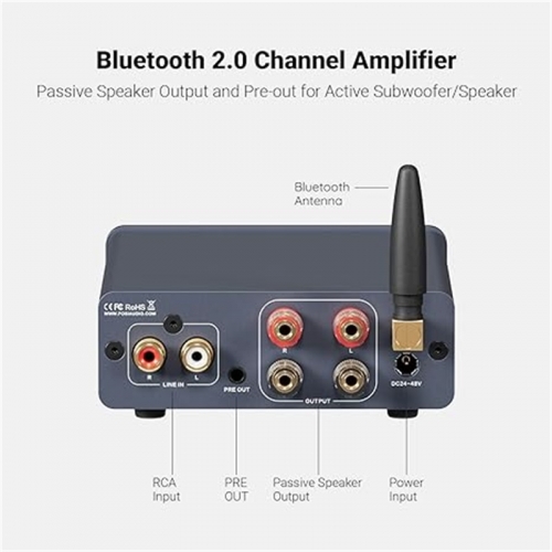 Amplificateur Audio stéréo 2 canaux, Mini ampli Hi-Fi HiFi professionnel