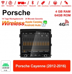 8.8 pouces Android 11.0 4G LTE Autoradio / Multimedia 4GB RAM 64GB ROM pour Porsche Cayenne 2012-2016 Carplay intégre /Android Auto