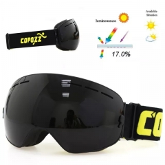 COPOZZ Skibrille Doppelschicht UV400 Anti-Fog große Skimaskenbrille