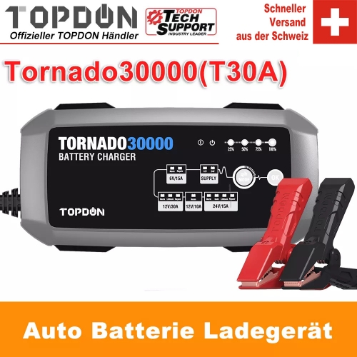 TOPDON Tornado30000 T30A 6V 12V 24V 50Ah -1000Ah Blei-Säure-Batterie Auto Batterie Ladegerät