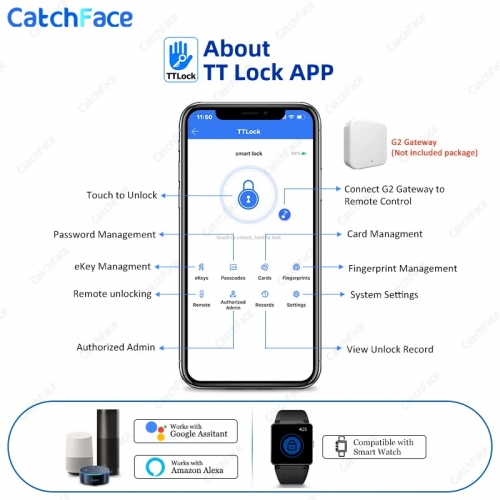 Serrure de jardin extérieure étanche à empreintes digitales, télécommande, code d'application ttlock