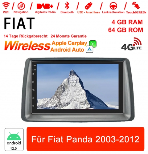 7 Zoll Android 12.0 Autoradio / Multimedia 4GB RAM 64GB ROM Für Fiat Panda 2003-2012 Built-in Carplay / Android Auto