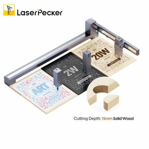 LaserPecker LX1 Max 20W Machine de découpe et gravure Laser 800x400mm + Module Laser infrarouge 2w 1064nm + Module artiste