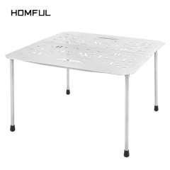 Outdoor Furniture Stainless Steel 4-6 Person Table Steel Portable Camping Folding Table Set