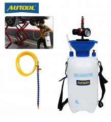 AUTOOL 5L Kit de Remplissage de Liquide d'Huile Remplissage de Liquide de Brume Seringue Bouteille Transfert pour Camion de Voiture & Manomètre