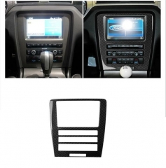 Garniture intérieure de panneau de Navigation GPS en Fiber de carbone, pour Ford Mustang 2009 – 2013