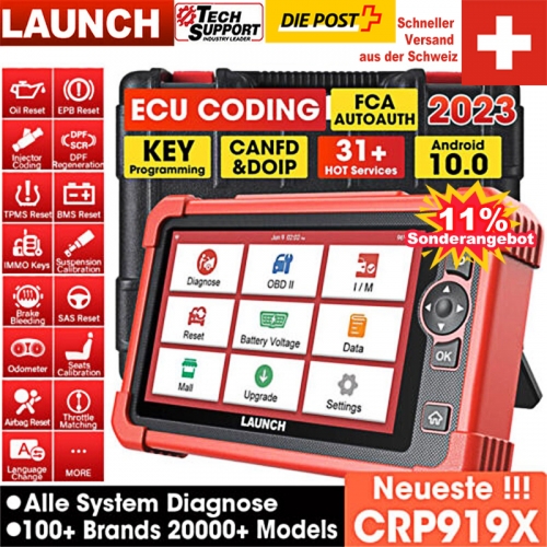 2024 LAUNCH X431 CRP919X Professionnelle outil d'analyse OBD2 de Voiture tout système ECU clé Codage TPMS outils de Diagnostic de Voiture OBD2 Scanner