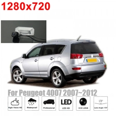 1280x720 HD Fish eye Caméra de recul pour Peugeot 4007 2007-2012