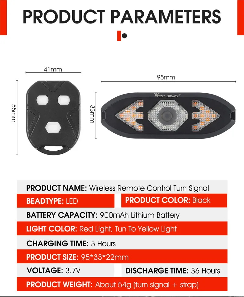 WEST BIKING Bike Blinker Licht