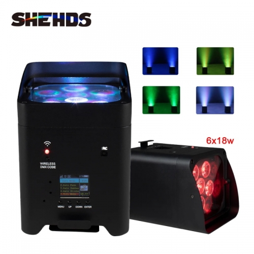 4 stücke par light 6x18w 6 in1rgbaw uv batterie beleuchtung drahtlose fernbedienung wifi batterie für ktv party bar hochzeits feier