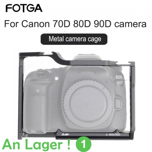Protecteur de cage de caméra pour Canon 70D 80D 90D filetage de 1/4 pouces support de chaussure froide pour trépied Arca plaque à changement rapide