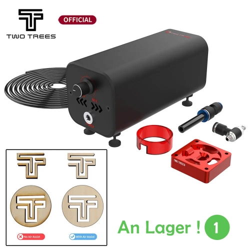 TWOTREES Air Airflow Assist Kit 10-30L/min Luftunterstützungspumpe Geräuscharm Rauch und Staub entfernen für Lasergravierer Cutter Maschine