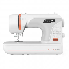 Computer controlled sewing machine for home use with 2 sewing modes and 107 stitch applications, 8 sewing feet included