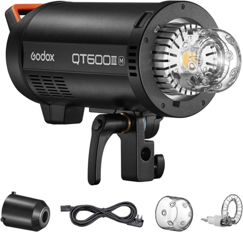 Godox QT600IIIM 600W Studio Flash Light GN76 1/8000s HSS Built-in 2.4G Wireless X System with 40W Modeling Light Bowens Mount