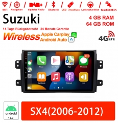 9 pouces Android 12.0 Autoradio / multimédia 4Go de RAM 64Go de ROM pour Suzuki SX4 2006-2012 avec WiFi NAVI Bluetooth USB