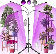 LED plant grow lamp 120 LEDs full spectrum with timer 3 color modes 10 light intensities