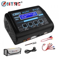 HTRC C150 Lipo Charger Balancer AC/DC 150W 10A Battery Discharger for LiPo LiHV LiFe Lilon NiCd NiMh Pb Batteri+8 in 1 Cables