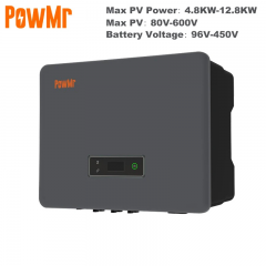 Powmr one/dual mppt tracker hybrid solar inverter 8kW 220V pure sine wave inverter with BMS max PV 600V