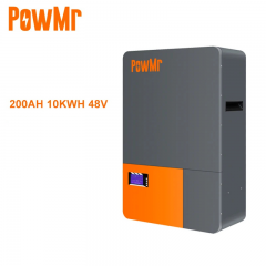 Powmr 200ah lithium battery 48v 10kwh energy lcd screen solar lifepo4 battery 6000 cycles up to 15 series