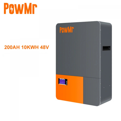 Powmr 200ah lithium battery 48v 10kwh energy lcd screen solar lifepo4 battery 6000 cycles up to 15 series