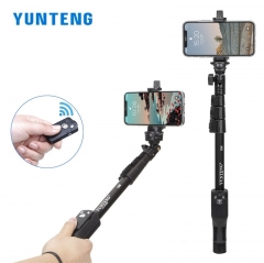 YUNTENG 1288 Bluetooth Selfie Stick mit drahtloser Fernbedienung für iPhone Xiaomi Samsung Smartphone GoPro Kamera Reise im Freien Foto