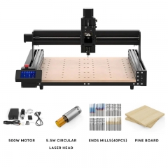 TwoTrees TTC450 CNC Router for Wood DIY Mini Laser Engraving Machine+Motor+End Mill+5W Laser Head