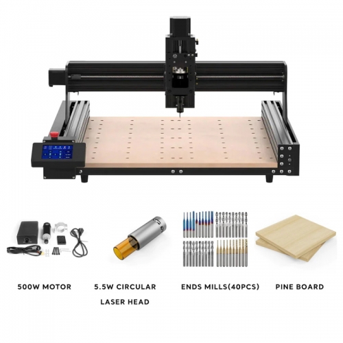 TwoTrees TTC450 CNC Fräser für Holz DIY Mini Laser Gravur Maschine+Motor+Schaftfräser+5W Laserkopf