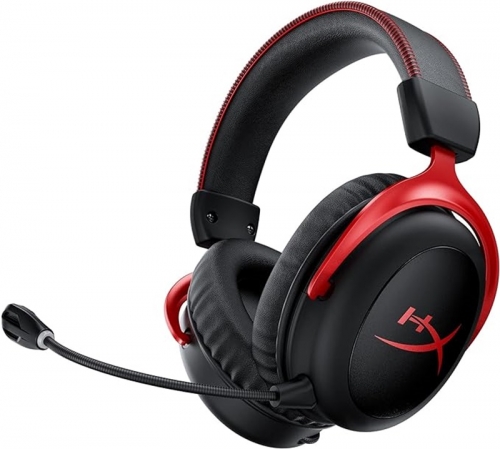 Casque de jeu sans fil HyperXCloud II pour PC, PS5, PS4, batterie longue durée jusqu'à 30 heures, casque DTS : audio XSpatial, sans fil, rouge