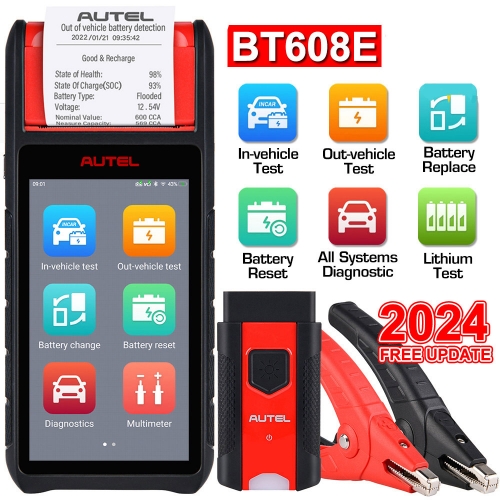 Autel MaxiBAS BT608E Batterie Tester Elektrische System Analyzer Mit Gebaut-in Thermische Drucker Alle Systeme Diagnose