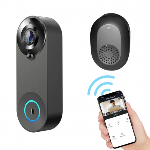 Wireless Video Doorbell Camera 1080P HD 2-Way Audio 5m Night Vision PIR Human Detection Cloud Storage IPX6 Waterproof 2.4GHz WiFi