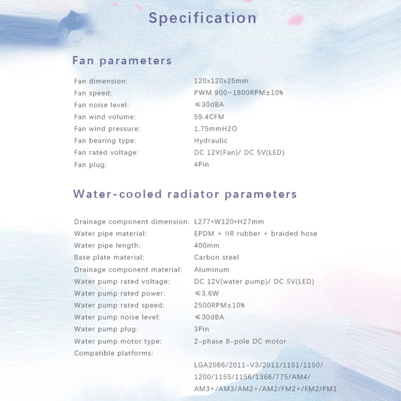 Yeston radiateur refroidi à l'eau intégré