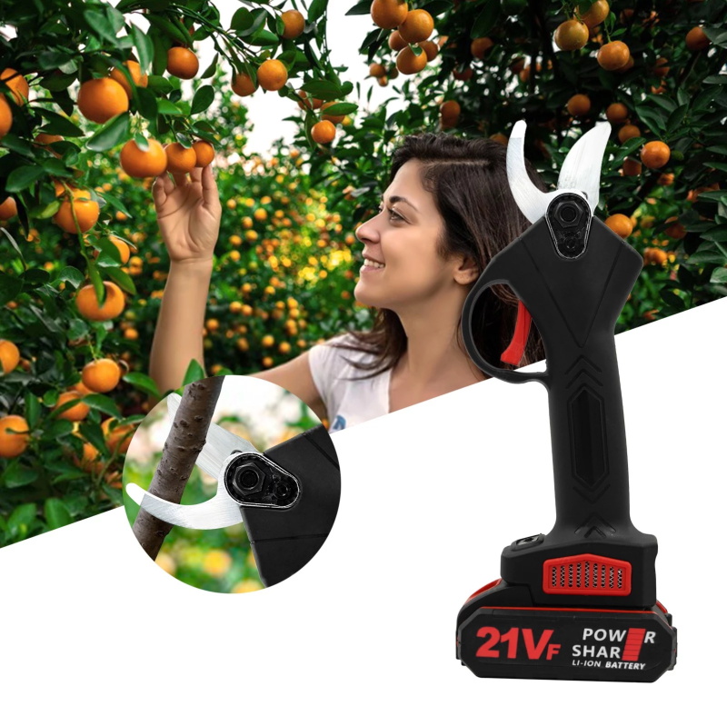 Hand-held cordless electric pruning scissors