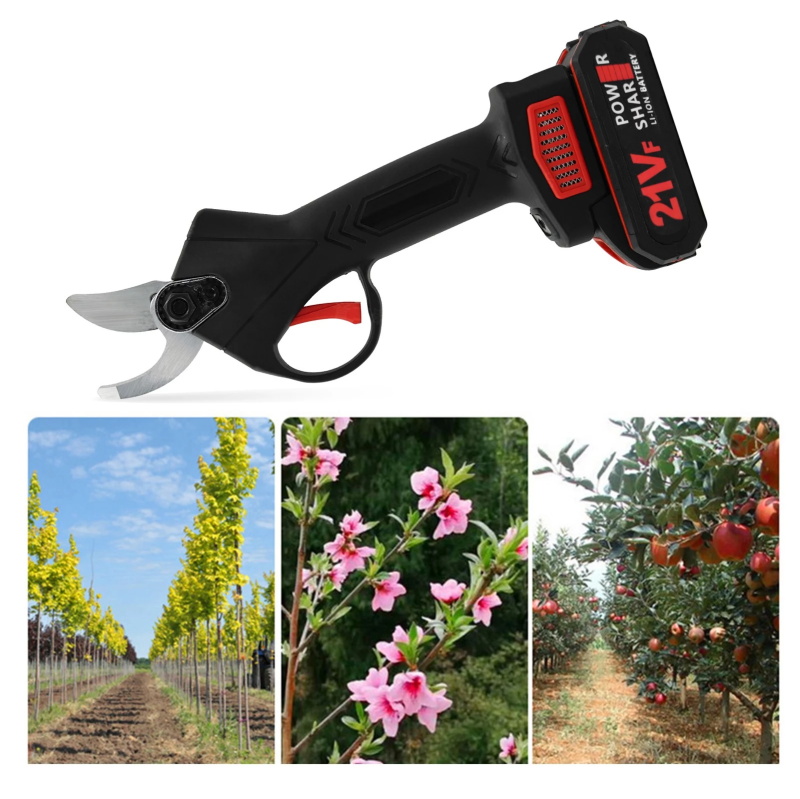 Hand-held cordless electric pruning scissors