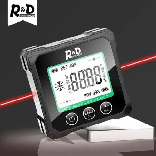 R&D Laser Digital Winkelmesser Neigungsmesser 3 in 1 Laser Level Box Typ-C Ladewinkelmesser für zu Hause