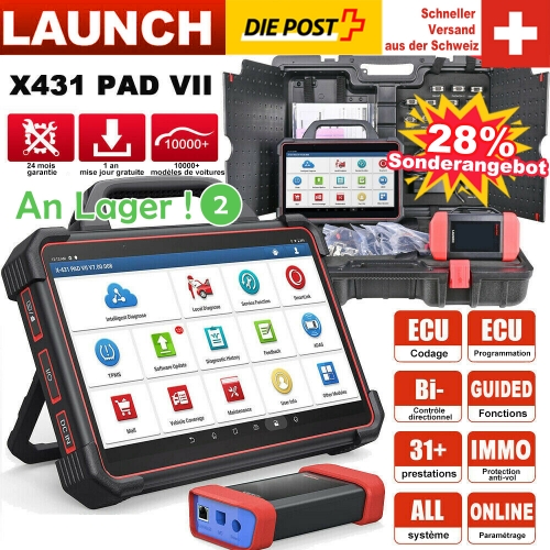 LAUNCH X431 PAD VII Outil de diagnostic de voiture professionnel Scanner automatique OBD2 Outil de diagnostic automobile Codage et programmation