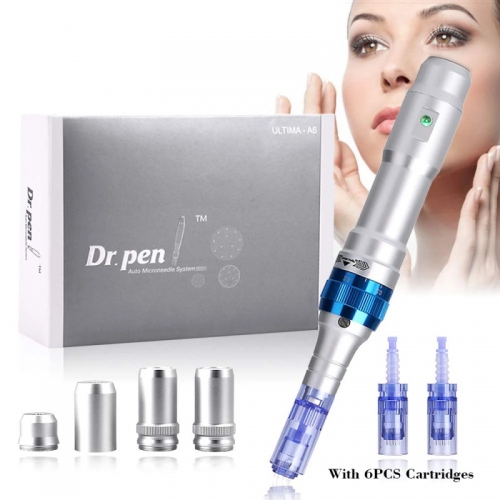 Ultima Dr Stift A6 mit 6PCS Patronen Nadeln Professionelle Microneed DermaPen Drahtlose Elektrische Hautpflege Werkzeuge Kit