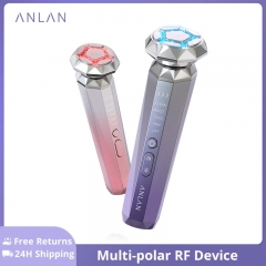 Anlan RF facial massage device ems face lifting anti-aging LED light therapy anti-wrinkle multi-polar RF hot cold skin care beauty device