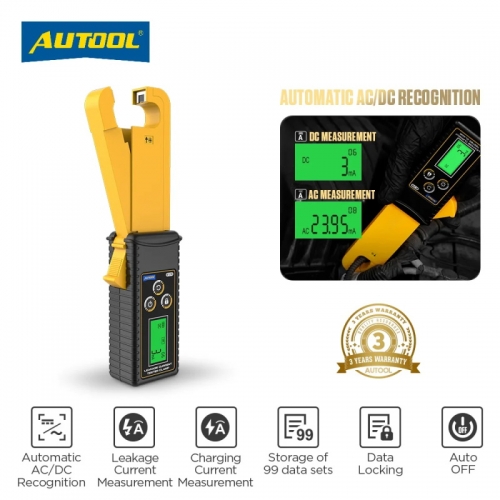 Autool BT270 AC/DC current clamp meter 0ma-60a probe 45-400Hz leakage/charging current measurement AC 3700V/RMS multimeter