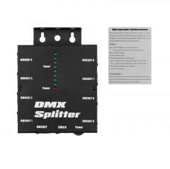 Répartiteur d'amplificateur de signal optique DMX512, 1 entrée et sortie directes, 8 sorties indépendantes