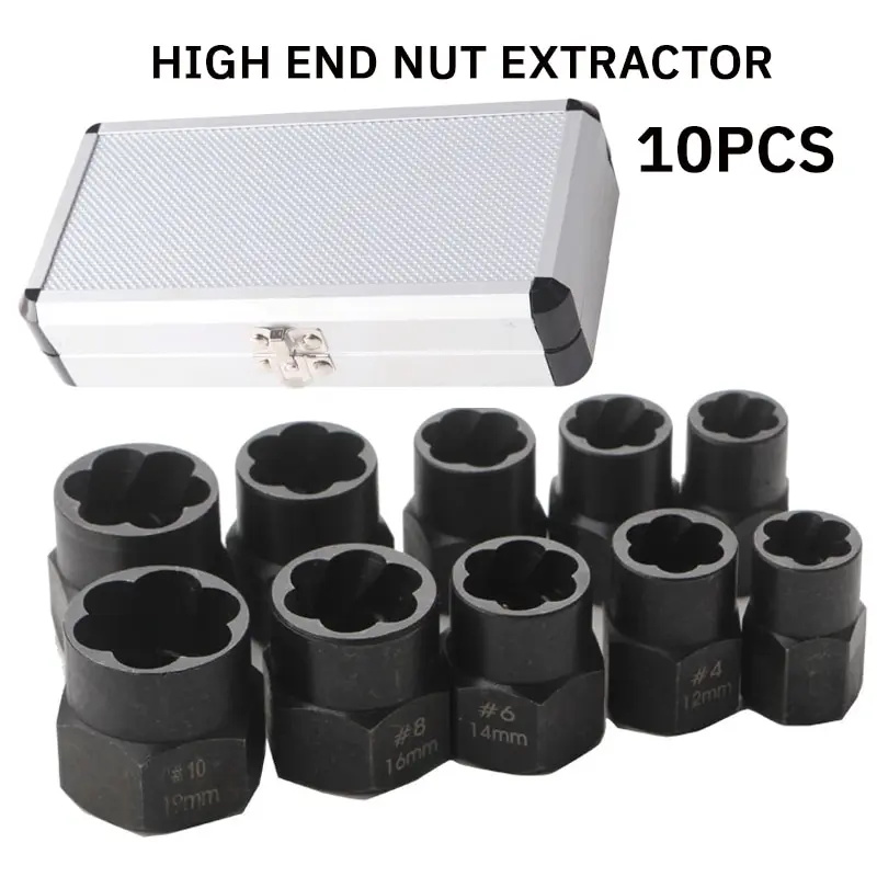 Special socket wrench set for damaged nuts