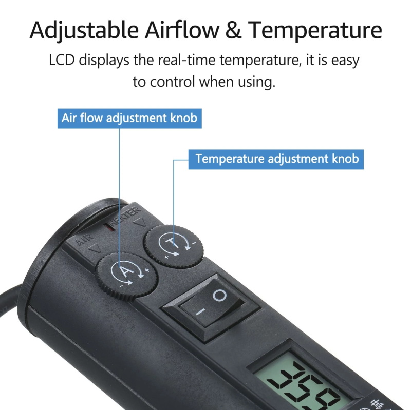 portable temperature-controlled soldering hot air gun